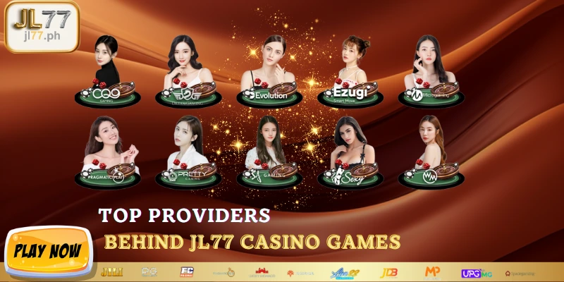 Top providers behind JL77 Casino games
